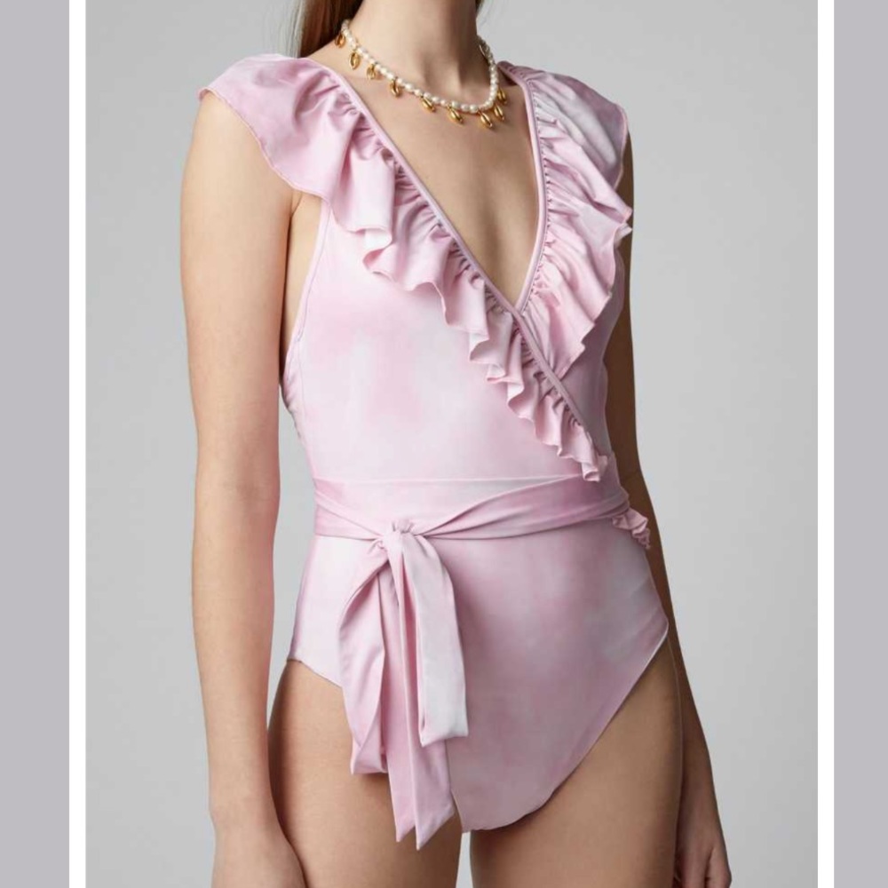 LoveShackFancy Jasper Ruffled One-Piece Swimsuit